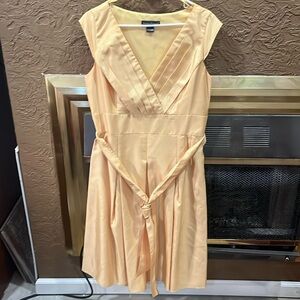 Yellow dress with belt. Size 14